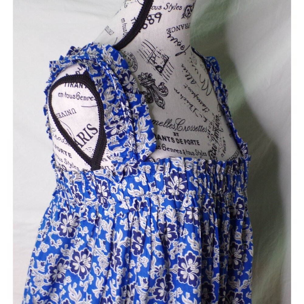 🆕J CREW Cotton Floral Shift Midi Dress Medium Blue - Picture 7 of 10